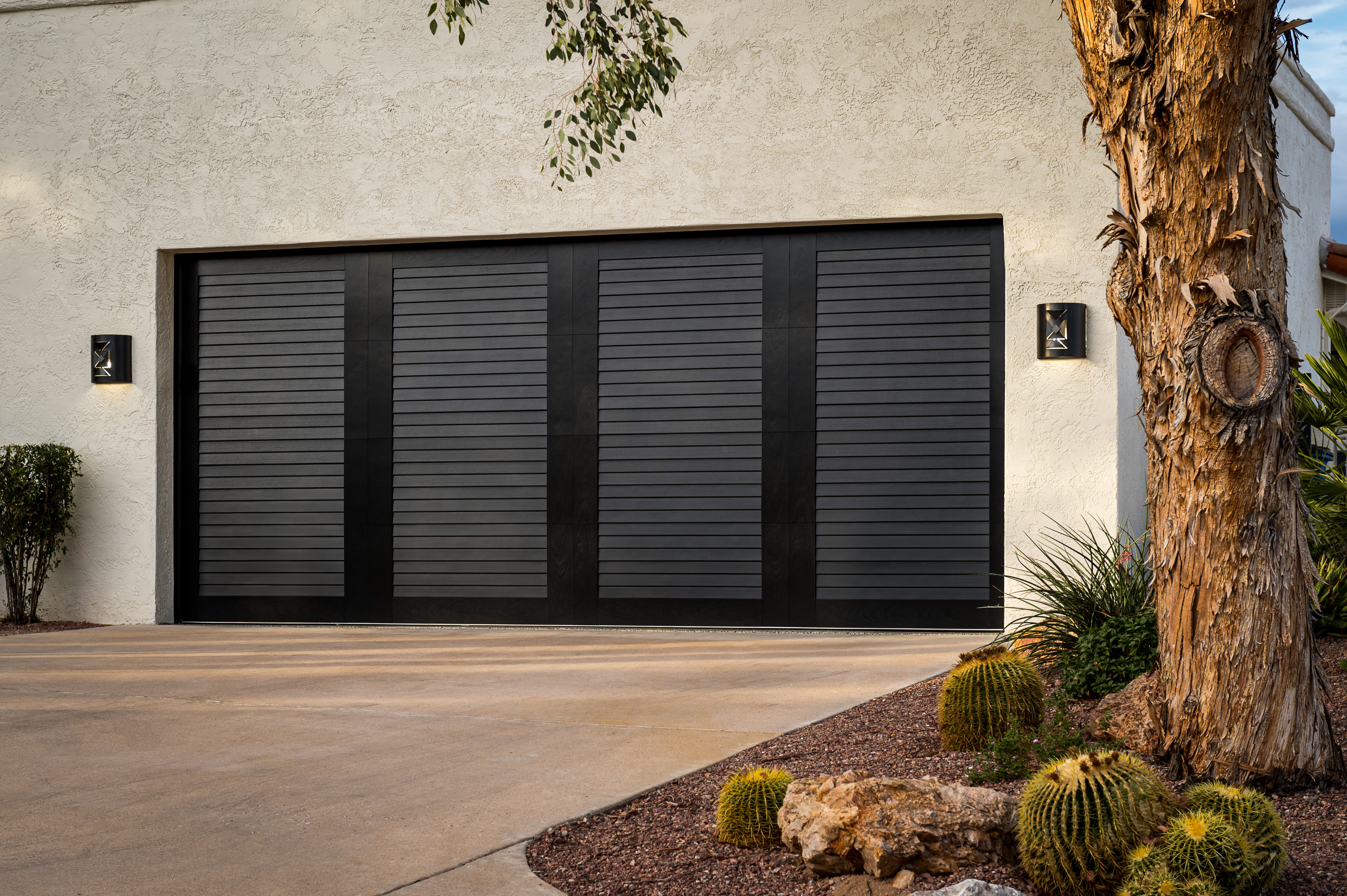 Canyon Ridge Louver Black Garage Doors